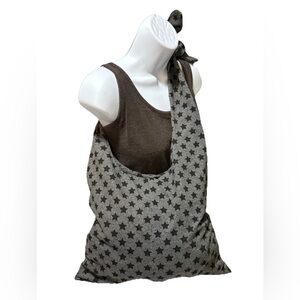 Gray Star Pattern Tote Bag
